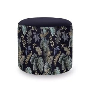 Pouf Cylindrique Falling Leaves Blue
