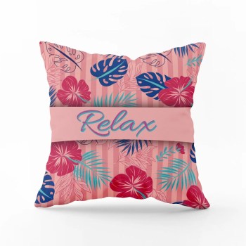 Coussin Outdoor Carré Pink Leaves