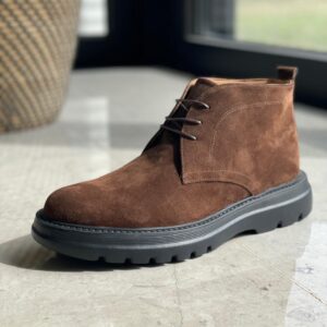 Boots en Cuir -110 DAIM MARRON