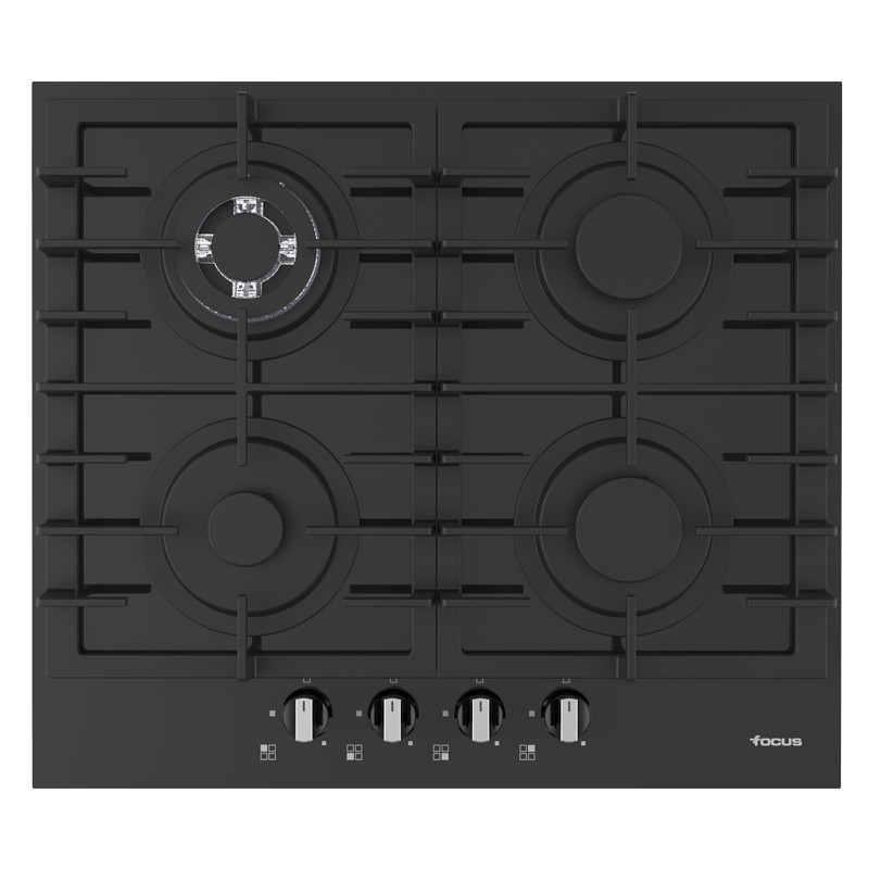 Table de cuisson Focus 4 Feux FONTE TERMOCOUPLE 60 cm Noir