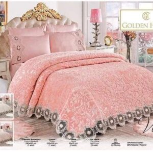 Couverture Lit En Satin De Coton Verona Rose