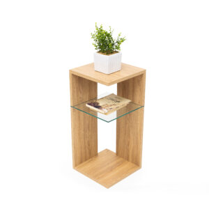 Cruzzo – Table de coin compacte avec tablette en verre, design minimaliste