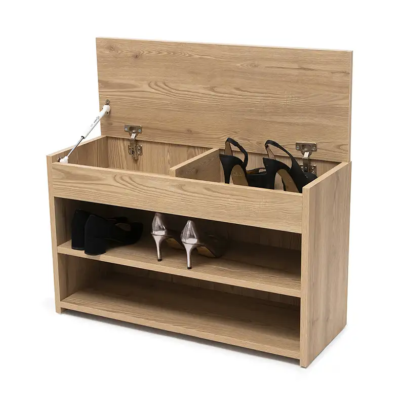 Betsy – Meuble à chaussures avec 2 étagères et coffre double compartiment, design compact
