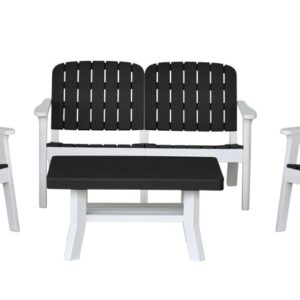 SALON SILVA 4 PLACES BASIC - BLANC - NOIR