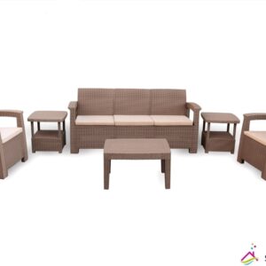 Salon de jardin SOFPINCE SYPHAX 5 Places - Light brown