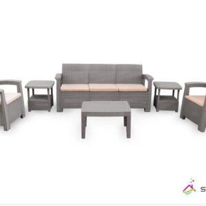 Salon de jardin SOFPINCE Syphax 5 places - gris