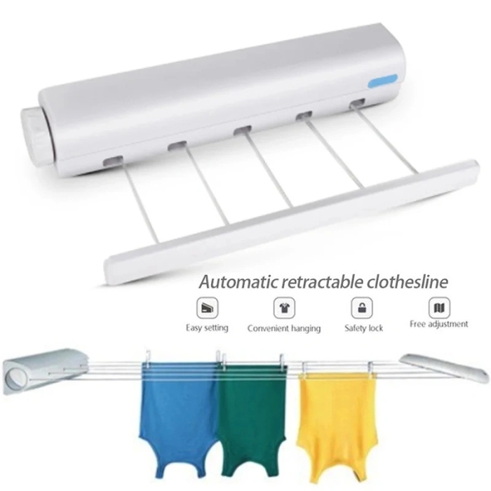 Étendoir À Linge Rétractable Automatique 5 Cordes