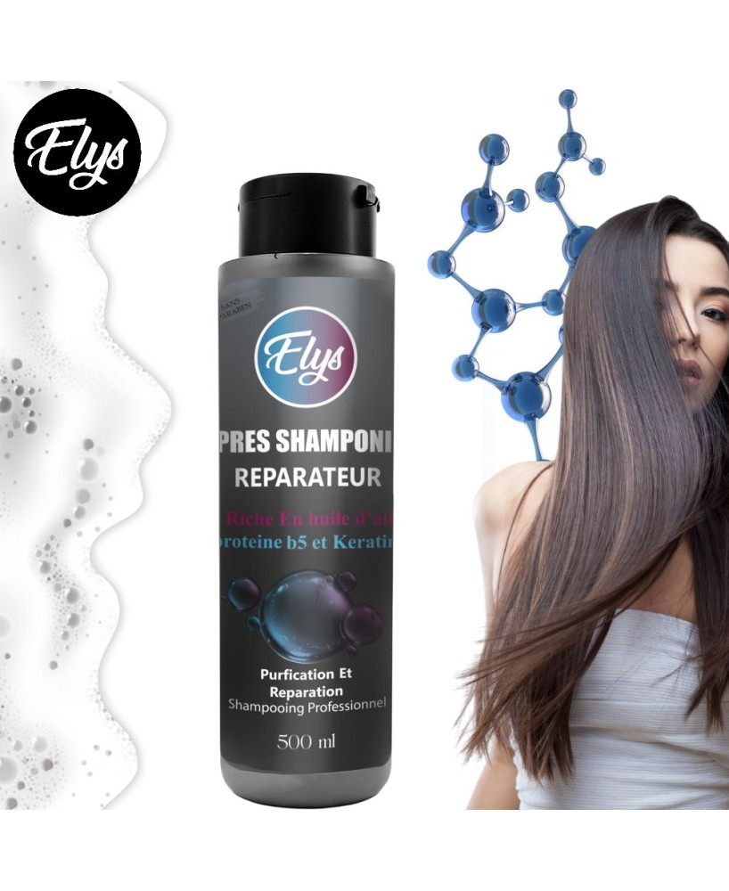 Après-Shampooing Réparateur riche en Huile d’Ail, Protéine B5 & Kératine – ELYS – 500 ml