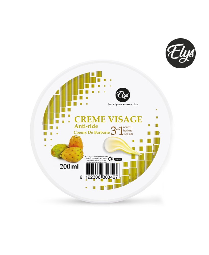Crème Visage 3IN1 Hydratante – ELYS – Figue de Barbarie – 200 ml