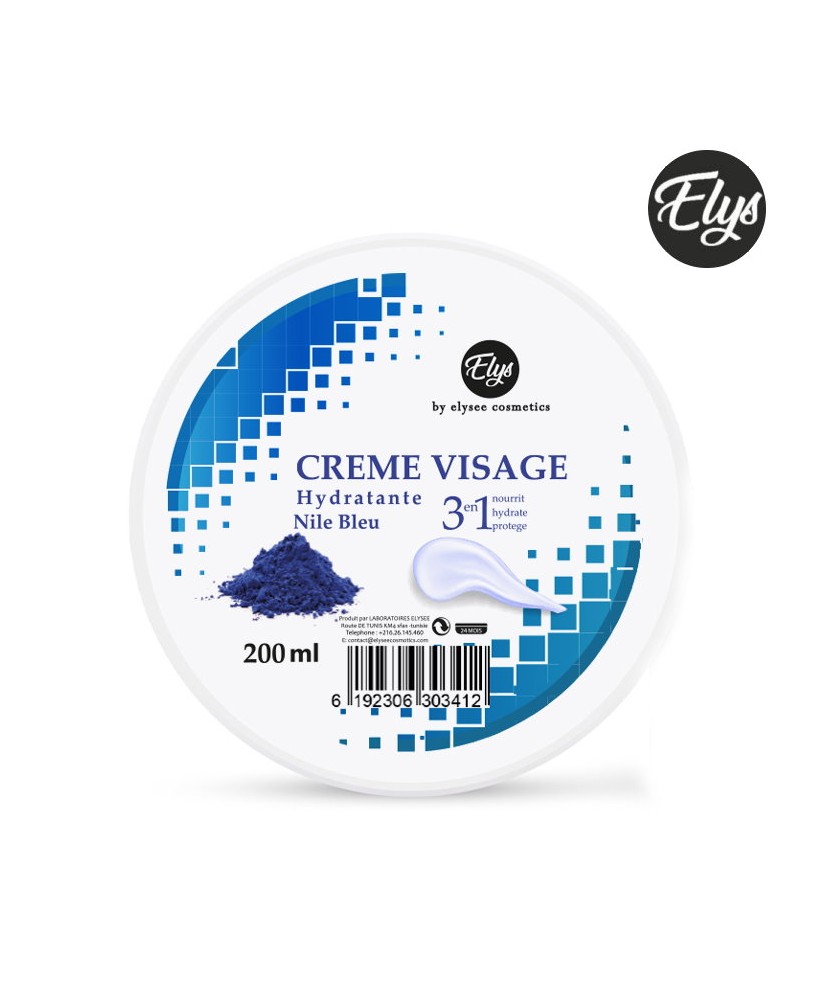 Crème Visage 3IN1 Hydratante – ELYS – Nila Bleu – 200 ml