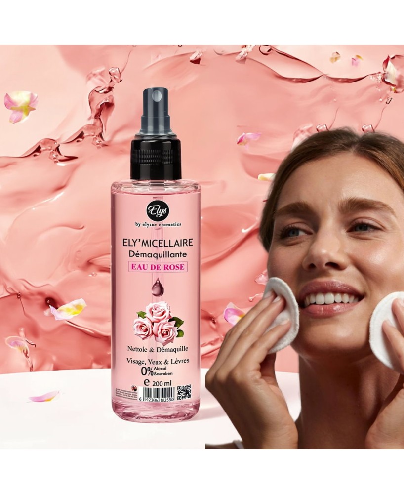 Démaquillant ELYS Eau de Rose – Douceur & Éclat 0% Alcool 0% Paraben 200 ml