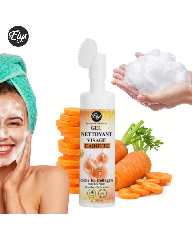 Gel Nettoyant Visage Carotte – Riche en Collagène 200 ml