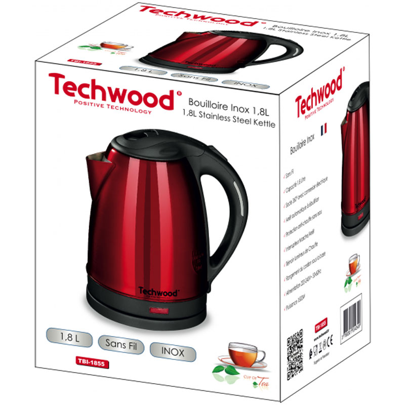 Bouilloire Sans fil TECHWOOD TBI-1855 1500W – Rouge