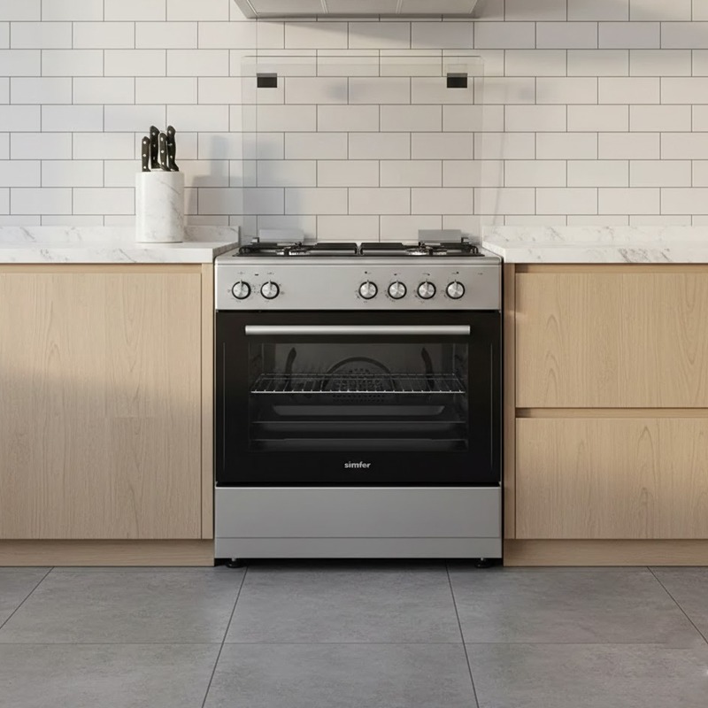 Cuisinière à Gaz SIMFER F6035-SGEI 4 Feux 60cm – Inox