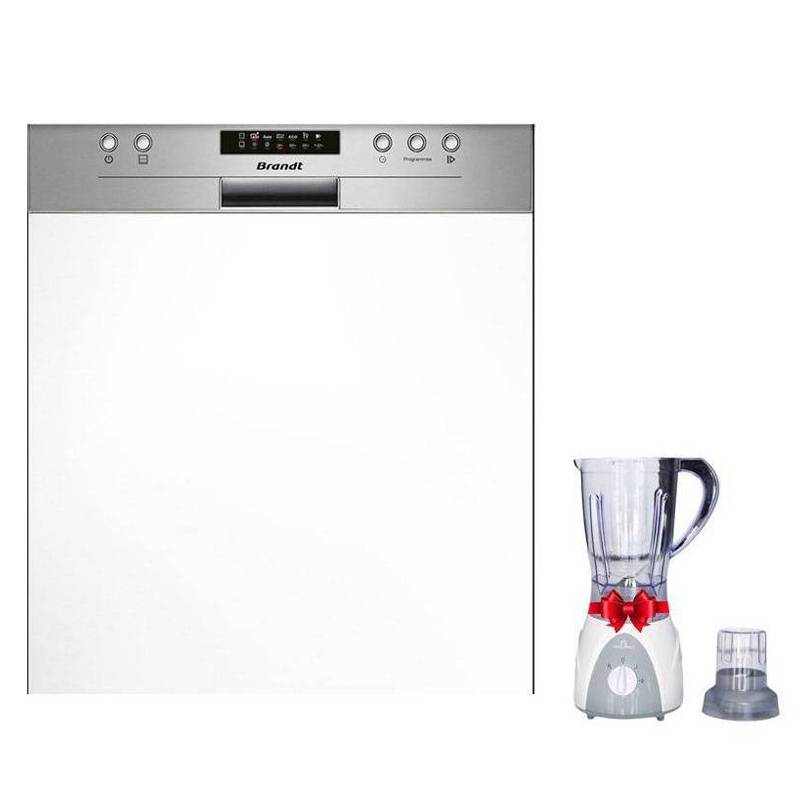 Lave Vaisselle Semi Encastrable BRANDT 14 Couverts BDB424LX - Inox