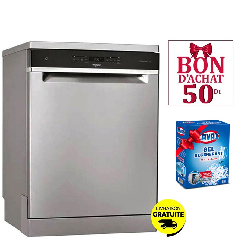 Lave Vaisselle WHIRLPOOL WFO3T233P65X 14 Couverts + Sel Régénérant LAVAX