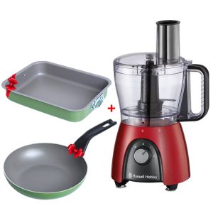 Robot Multifonction RUSSELL HOBBS Desire 600W + Plat à four 30cm + Poêle 26cm