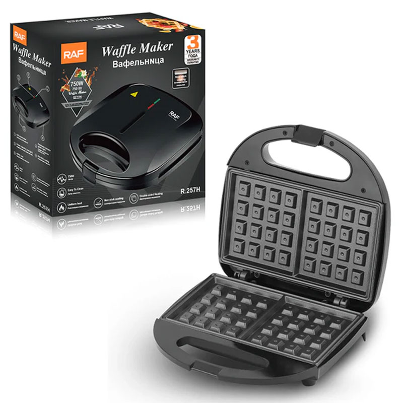 Appareil à Gaufres RAF R-257H 750 Watts - Noir