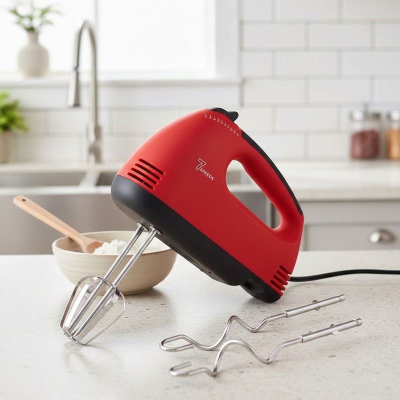 Batteur À Main Sans Bol IRONIX WMN43-23 280W – Rouge&Noir