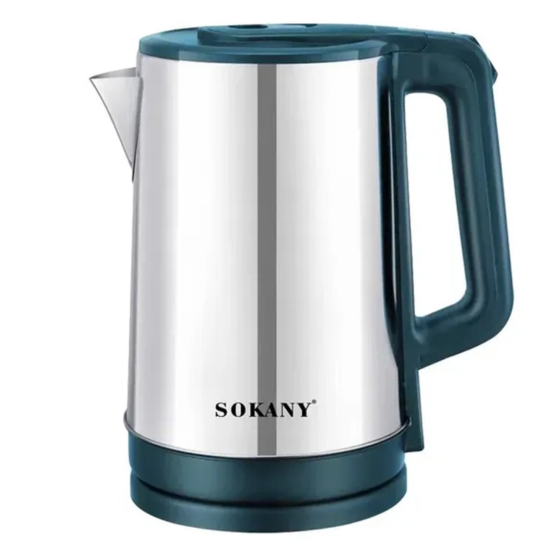 Bouilloire Sans Fil SOKANY SK-SH-1060 3L 1500W - Chrome&Vert