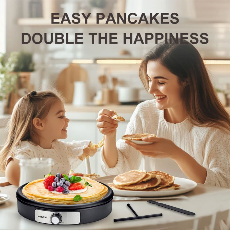 Crêpière Électrique SOKANY SK-08131 1500W – Noir&Inox
