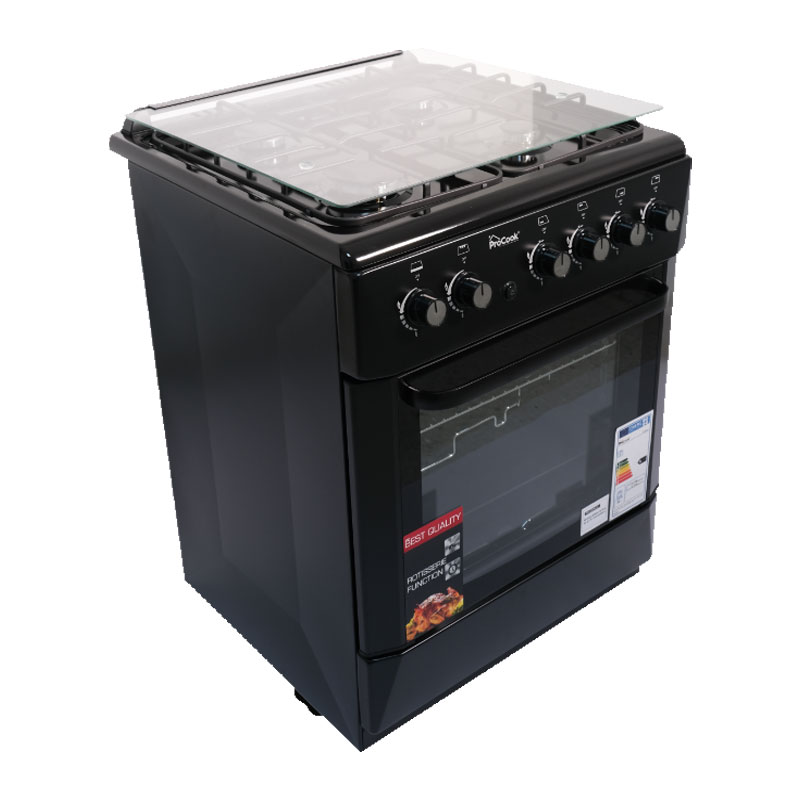 Cuisinière à Gaz PROCOOK TG6640NR 60 cm – Noir