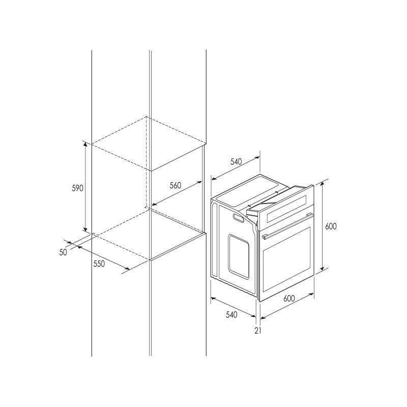 Four Encastrable FOCUS F522X 60 cm – Inox