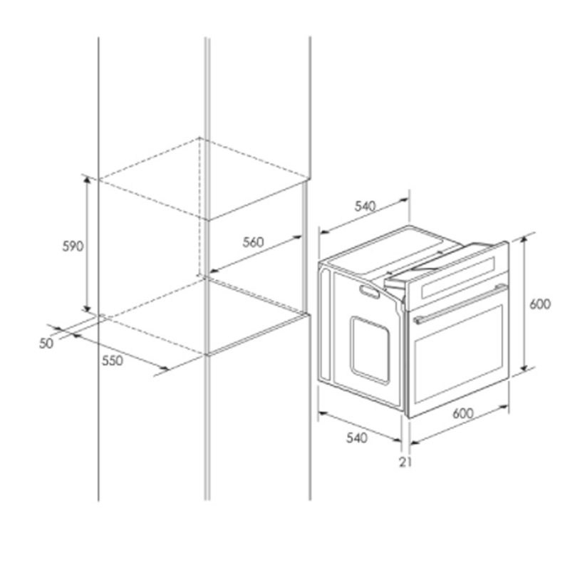 Four Encastrable FOCUS A Gaz F536X 58L – Inox