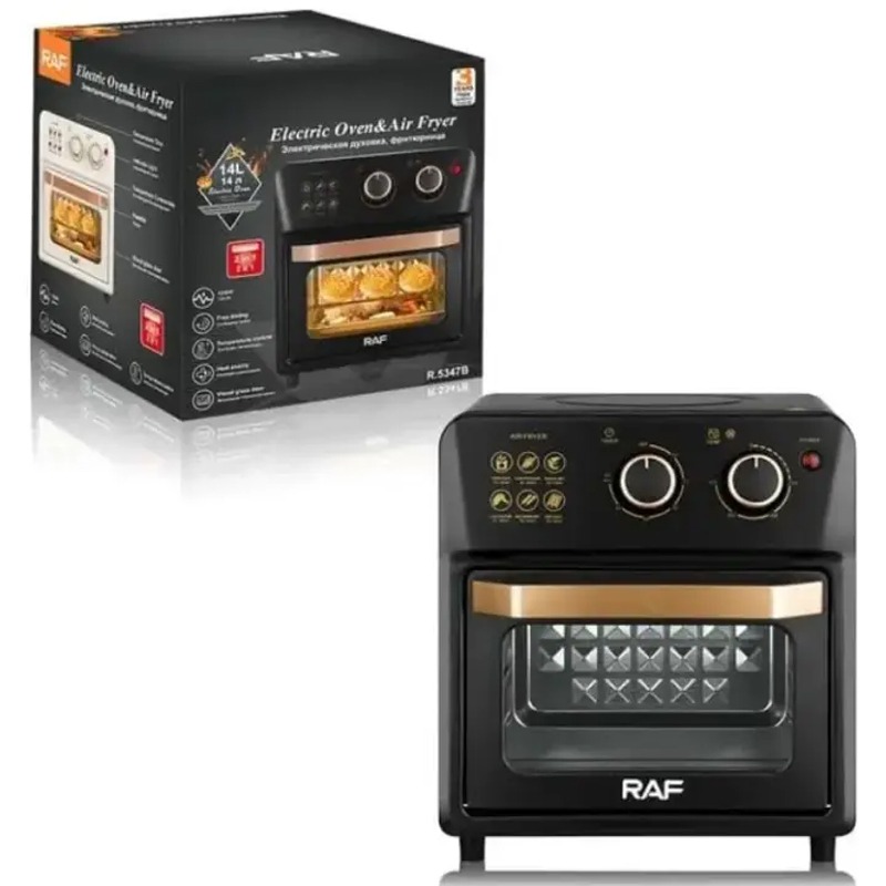 Four Électrique et Friteuse Sans Huile RAF R-5347 14L – Noir