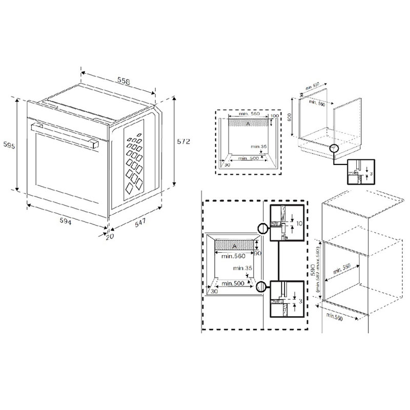 Four Encastrable Électrique BEKO BBIE13300XD 72 Litres – Noir