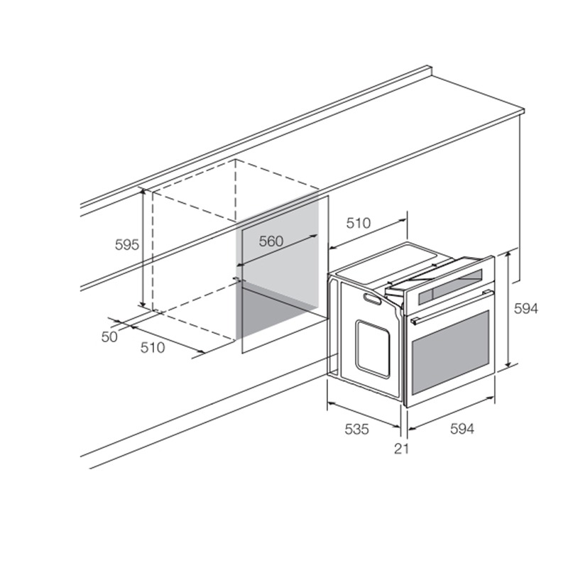 Four Encastrable FOCUS F521X 60cm – Inox