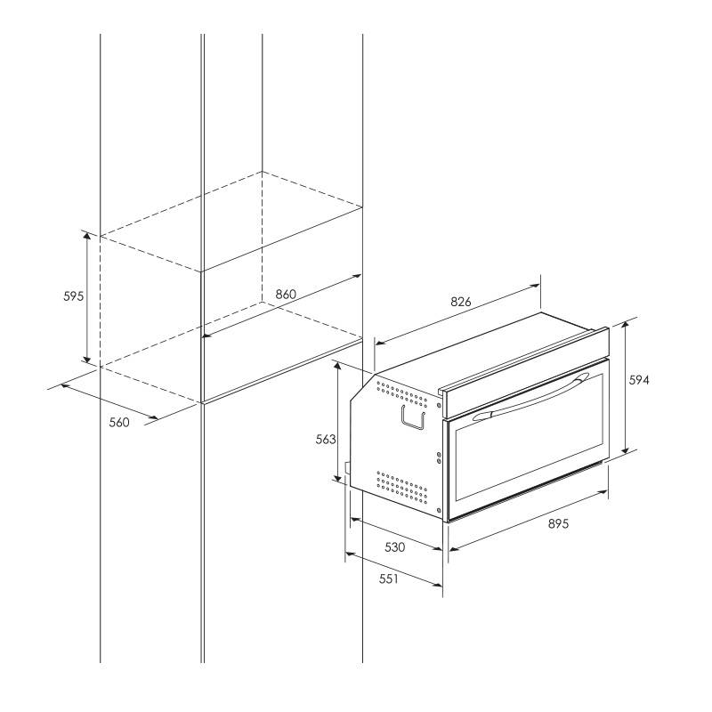Four Encastrable à Gaz Ventilé FOCUS F793B 105 Litres – Noir