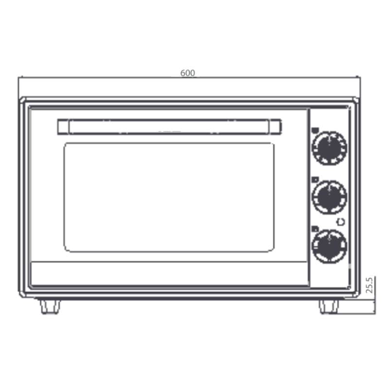 Four Électrique Ventilé FOCUS F-60X 60 Litres – Inox