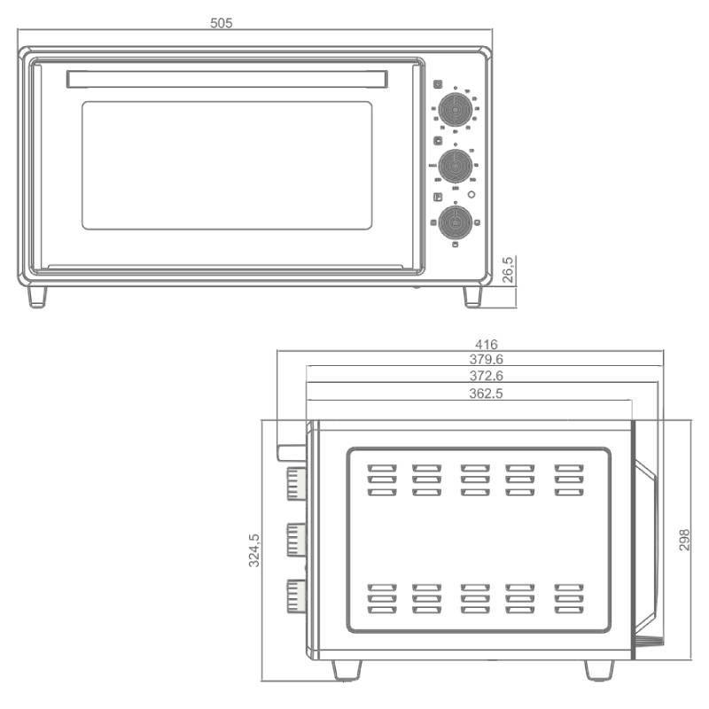Four Électrique Ventilé FOCUS F45X 45L – Inox