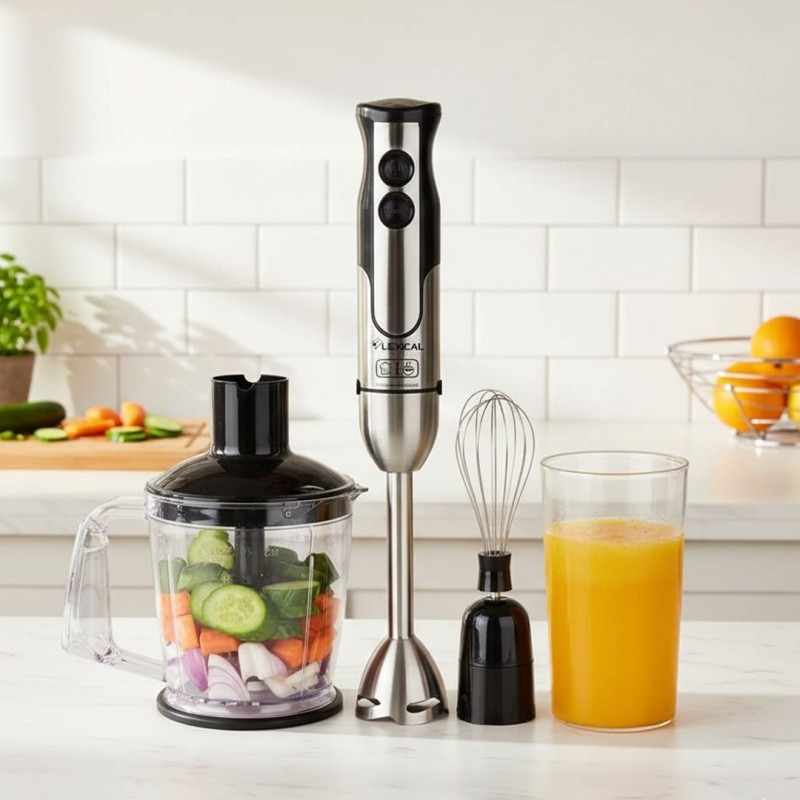Mixeur Plongeant 4EN1 LEXICAL LHB1605 800W – Inox