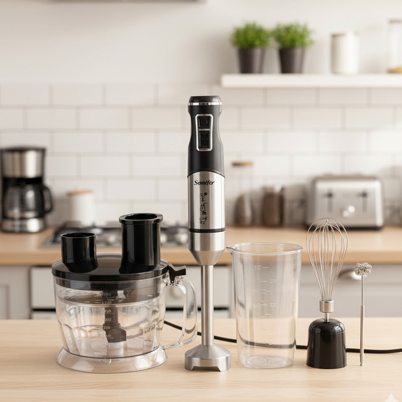 Mixeur Plongeant 7EN1 SONIFER SF-8156 1200-1500W – Noir&Inox