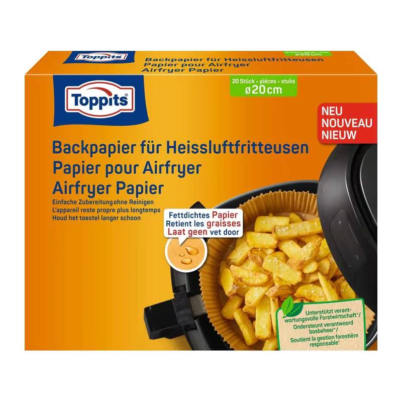 Papier Cuisson TOPPITS Pour Les Friteuses Sans Huile – 20 Pièces