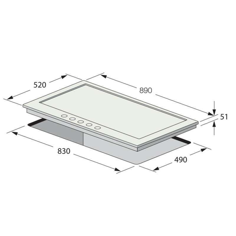 Plaque de Cuisson Encastrable FOCUS F4789X 5 Feux 90cm – Inox
