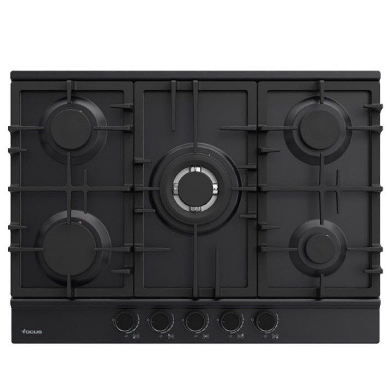 Plaque de Cuisson Encastrable FOCUS F8011BS 5Feux 70 cm - Noir