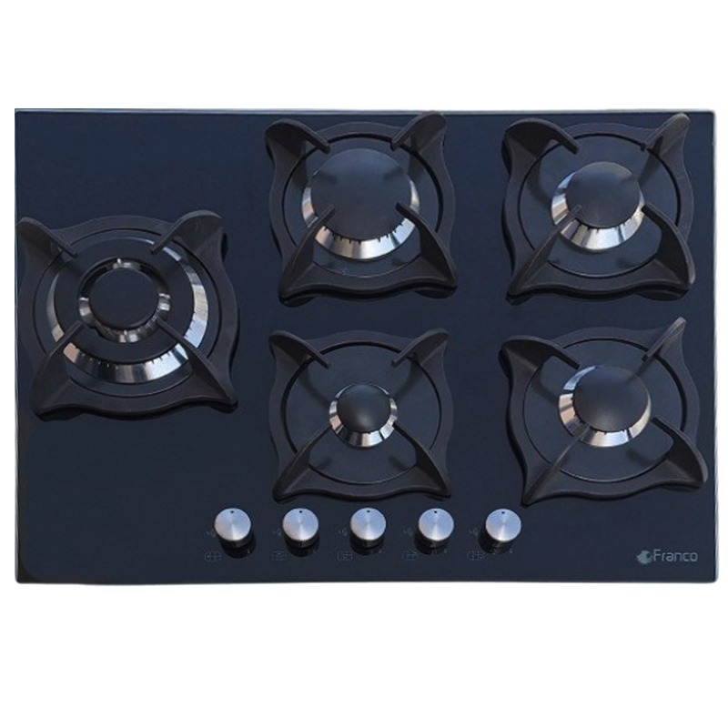 Plaque De Cuisson Encastrable FRANCO 378BF 5Feux 70 cm - Noir