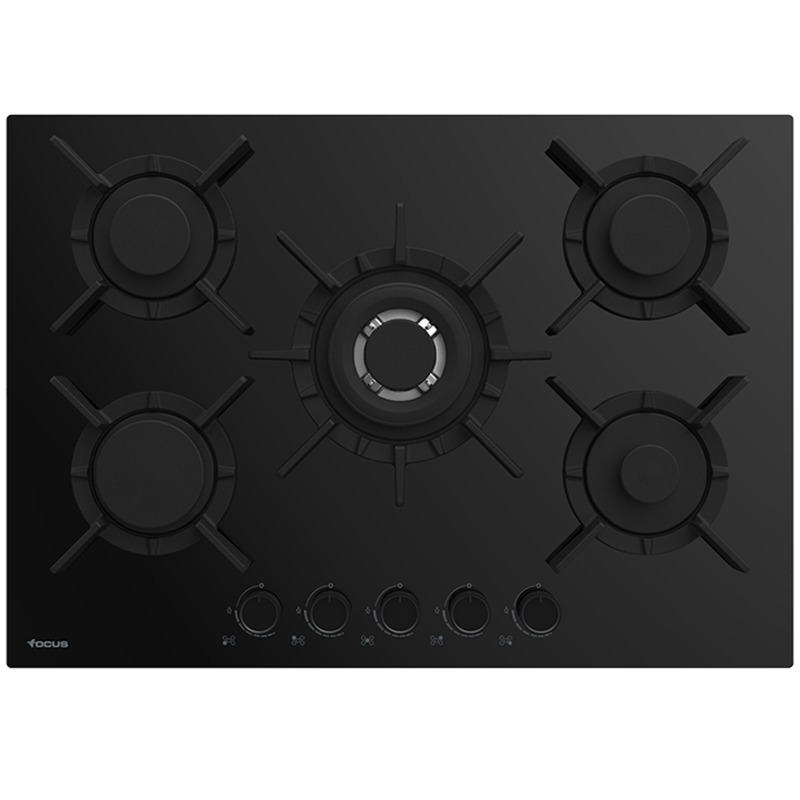 Plaque de Cuisson FOCUS F417B 5 Feux 75 cm Noir