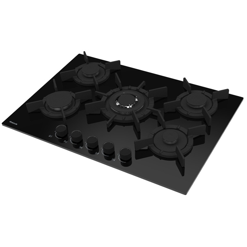 Plaque de Cuisson FOCUS F417B 5 Feux 75 cm Noir